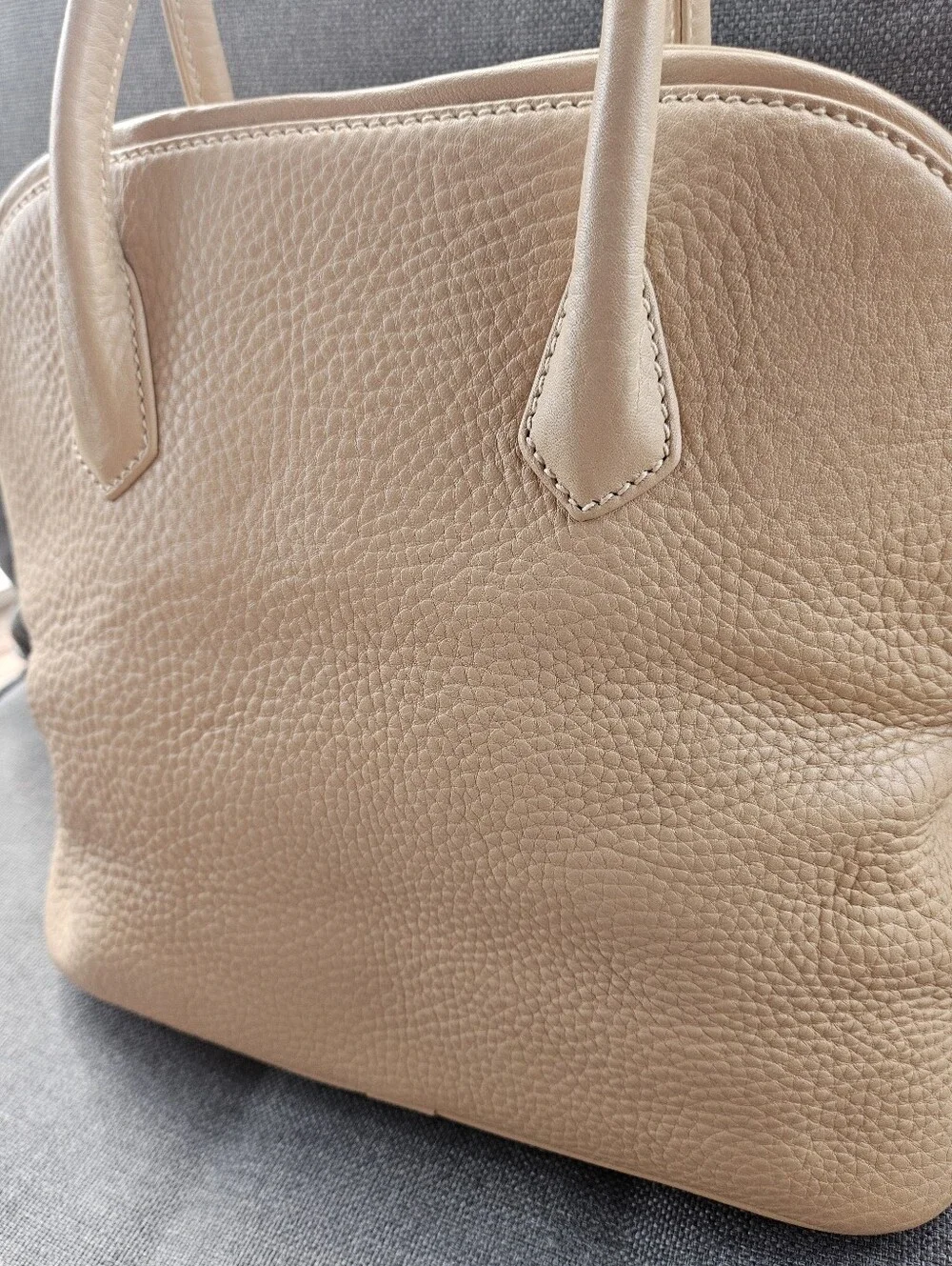 Coach Beige Leather Satchel with Removable Strap